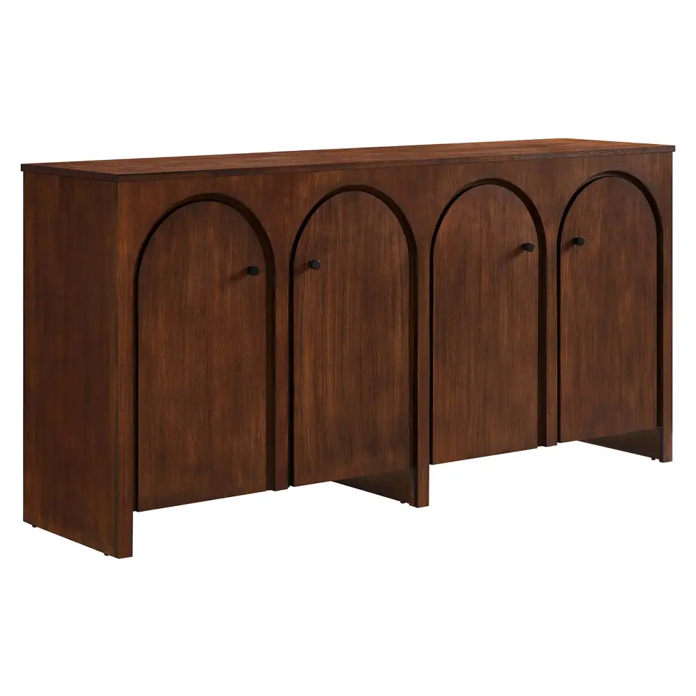 Wood Grain Four Door Sideboard Storage Cabinet