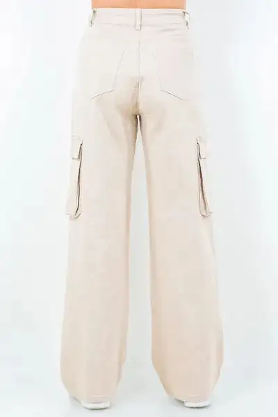 Bazi Full Size Drawstring Wide Leg Cargo Pants Plus Size