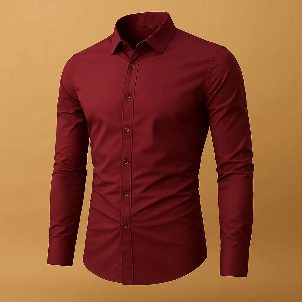 Men's Fit Shirt With Lapel Collar-shirts