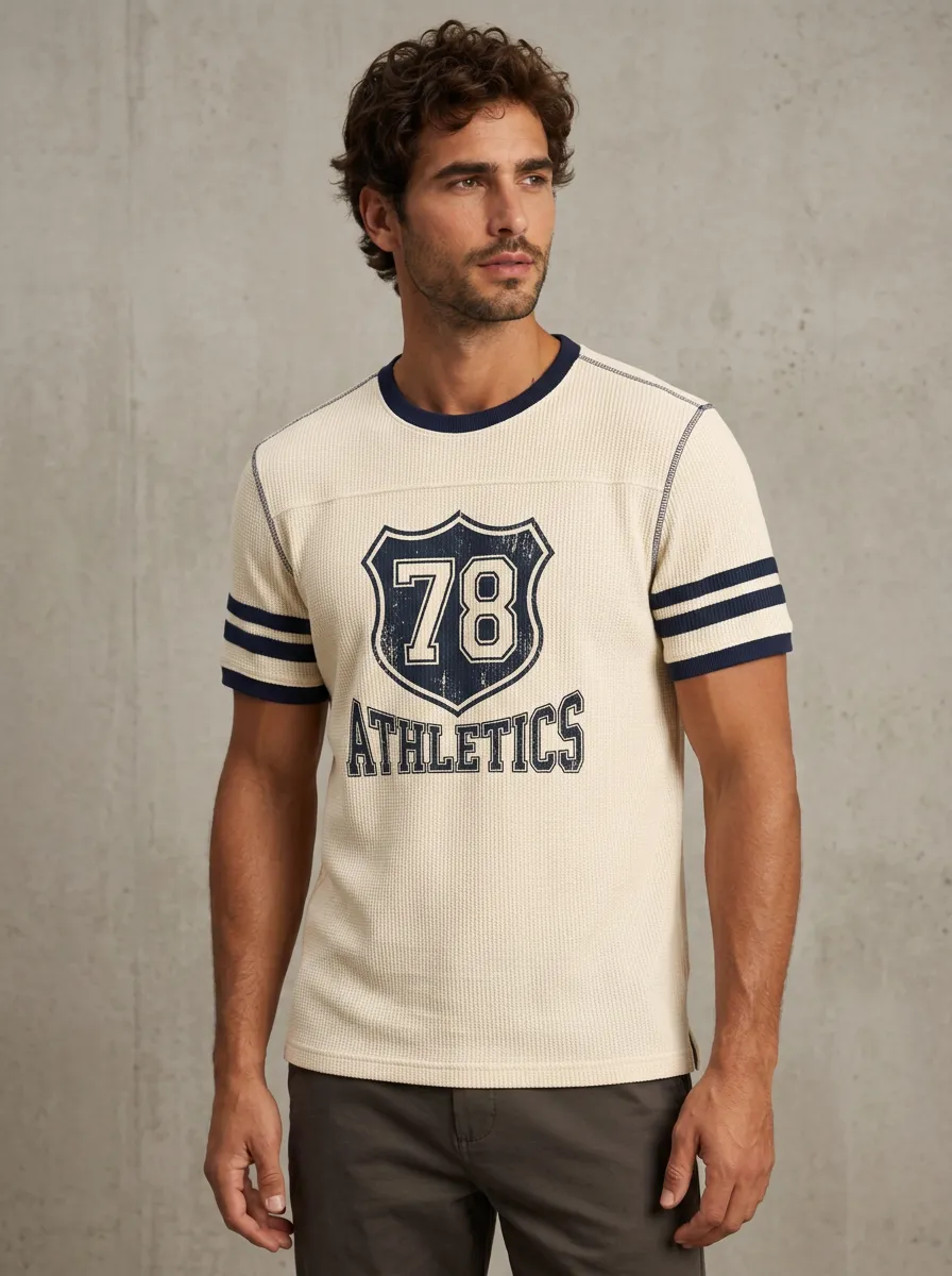 Men's Vintage Athletics 78 Shield Printed Waffle T-shirt