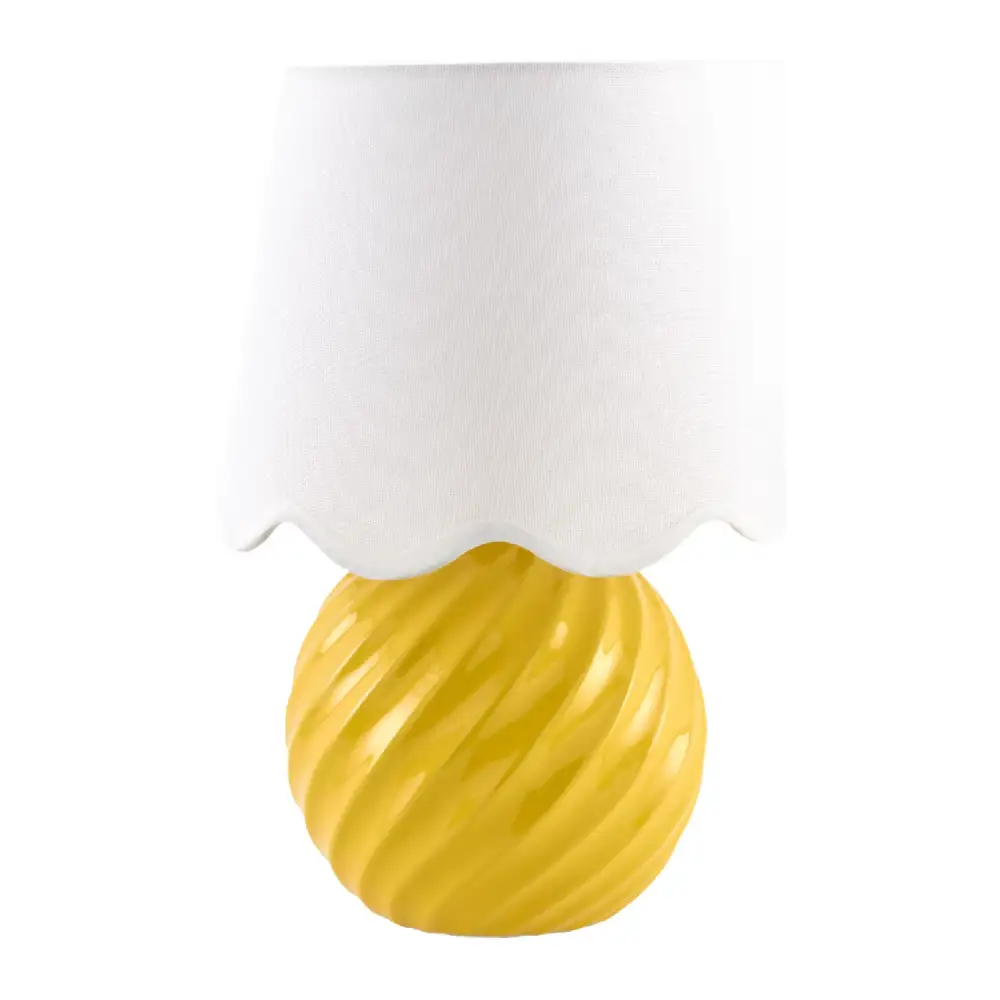 Glazed Linen Shade Ceramic Rattan Jute Table Lamp