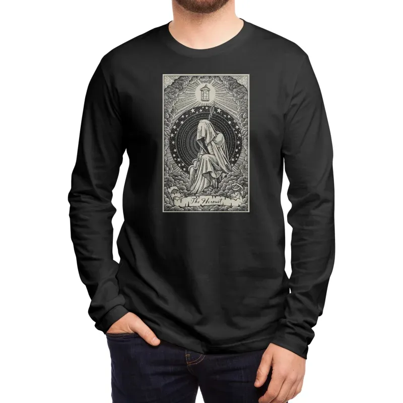 Artistic Hand-Drawn Style Printed Men's Long-Sleeved T-Shirt