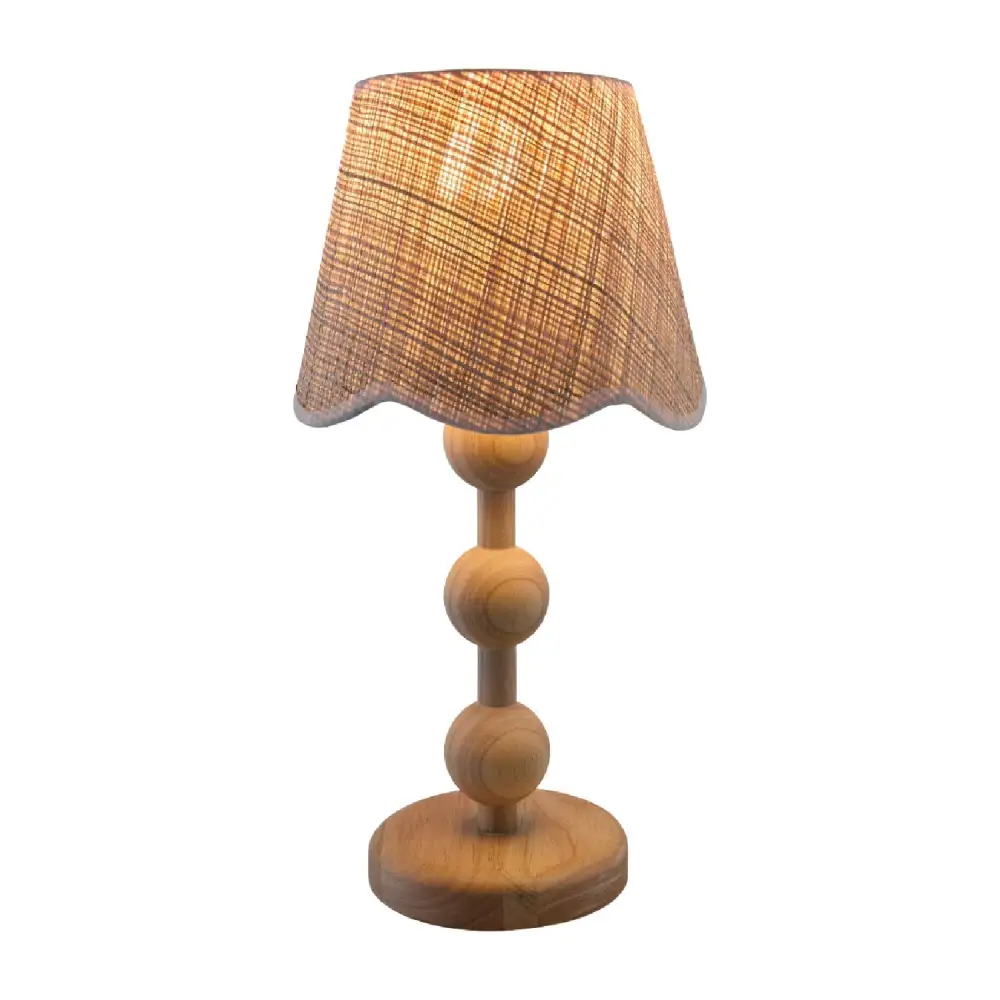 Seagrass Shade Rubberwood Table Lamp