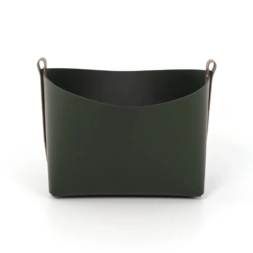 Leather Strapped Basket