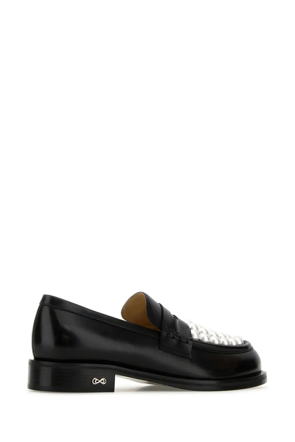 Pearl Accent Polished Calf Loafers