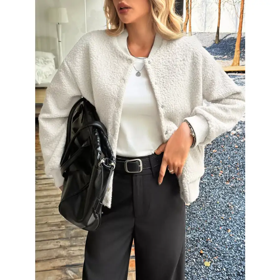 Snap Down Dropped Shoulder Jacket