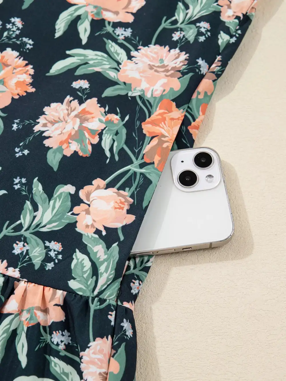 Floral Striped V Neck Mini Dress