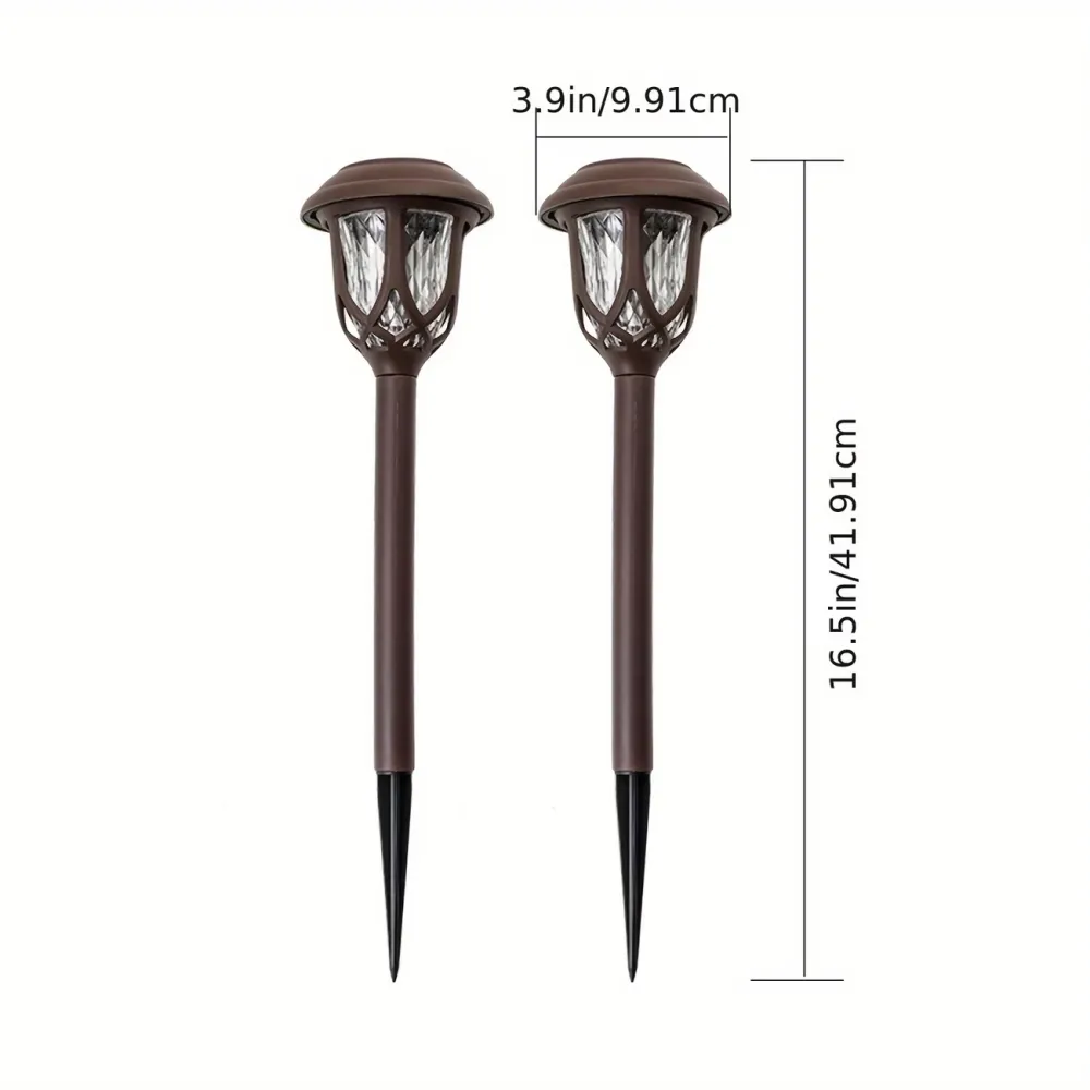 2 Pcs Vintage Solar Garden Stake Light