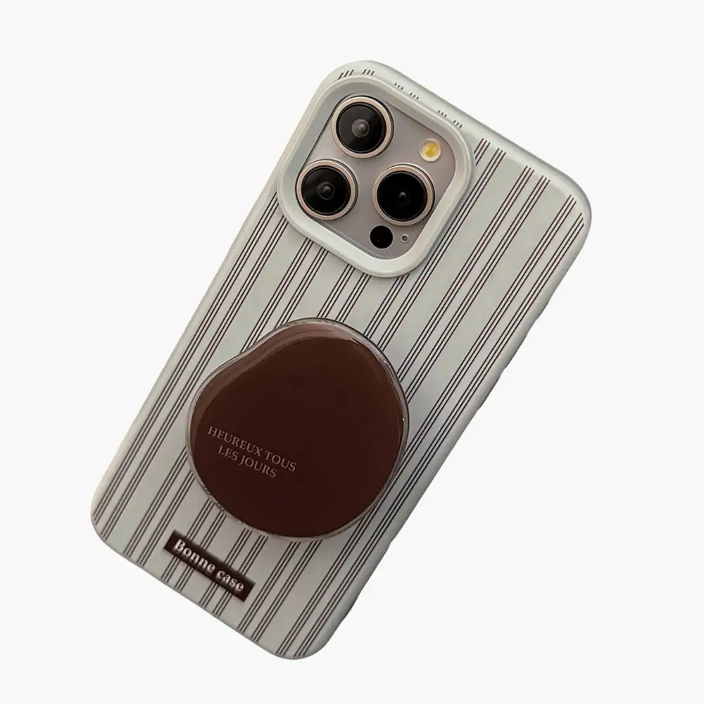 Striped Stand Glossy Phone Case