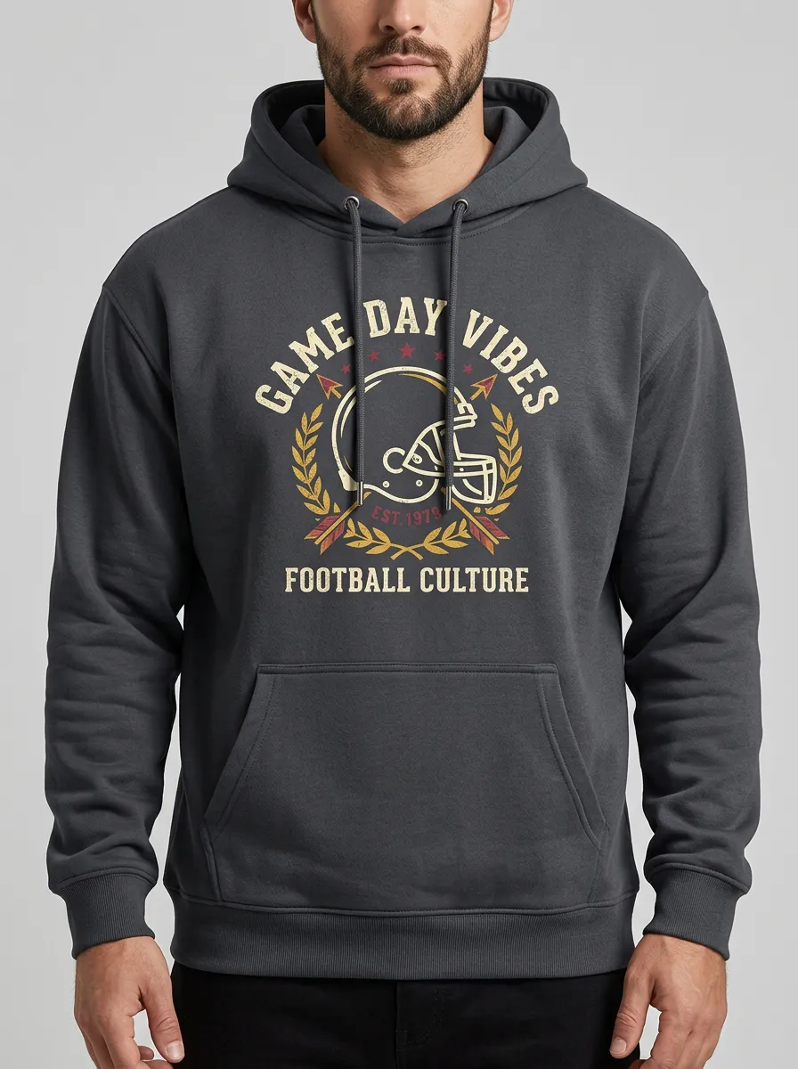 Men's American Football Game Day Helmet Graphic Hoodie