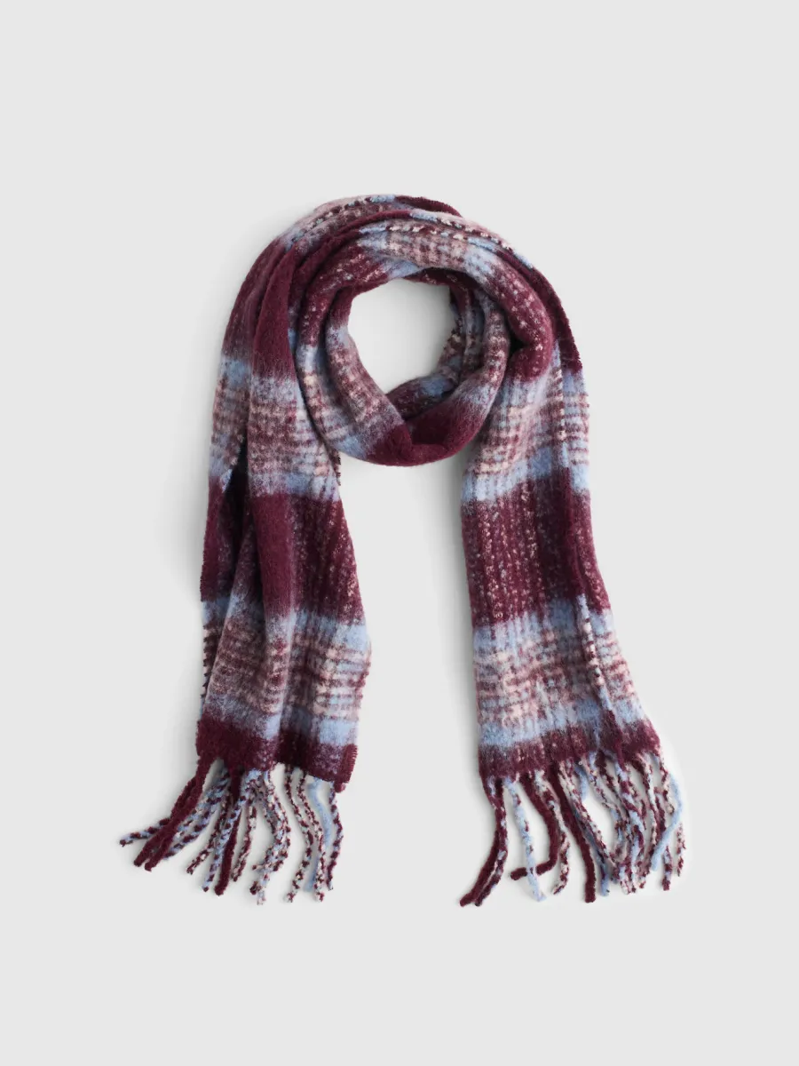 Vintage Plaid Textured Scarf