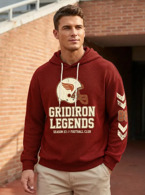 Men's Football Lover Gridiron Legends Helmet Printed Hoodie