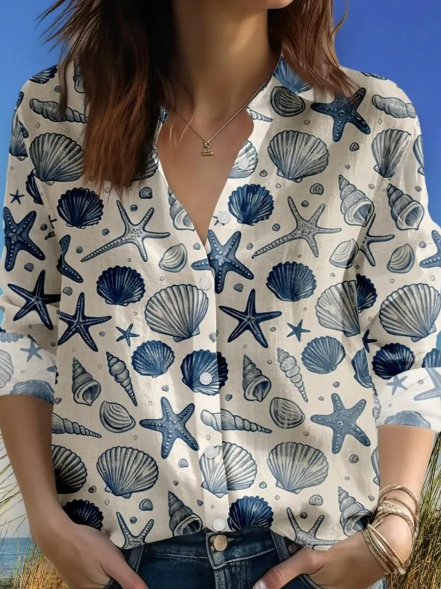 Beach Shell Button Down Shirt