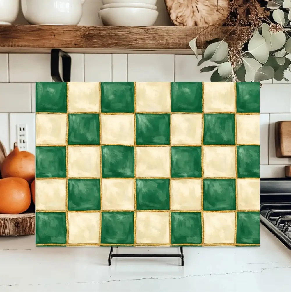 Checkered Glass Cutting Board