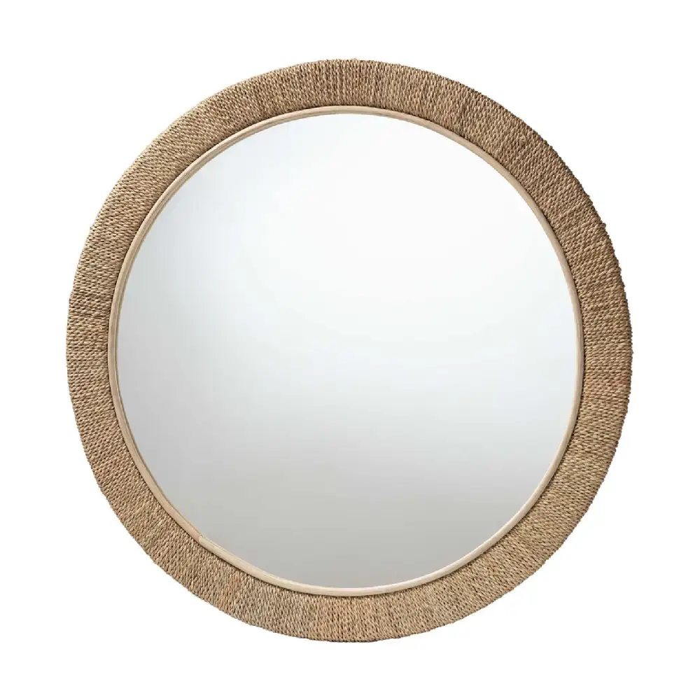 Woven Seagrass Round Wall Mirror