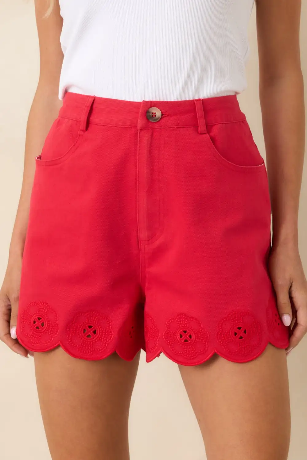 Scalloped Just Casual Shorts