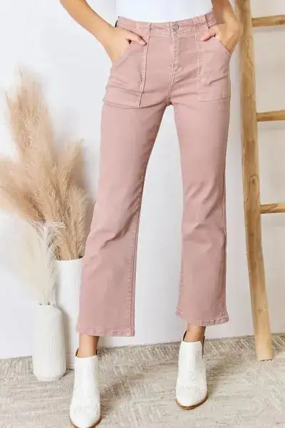 High Rise Ankle Flared Denim Jeans
