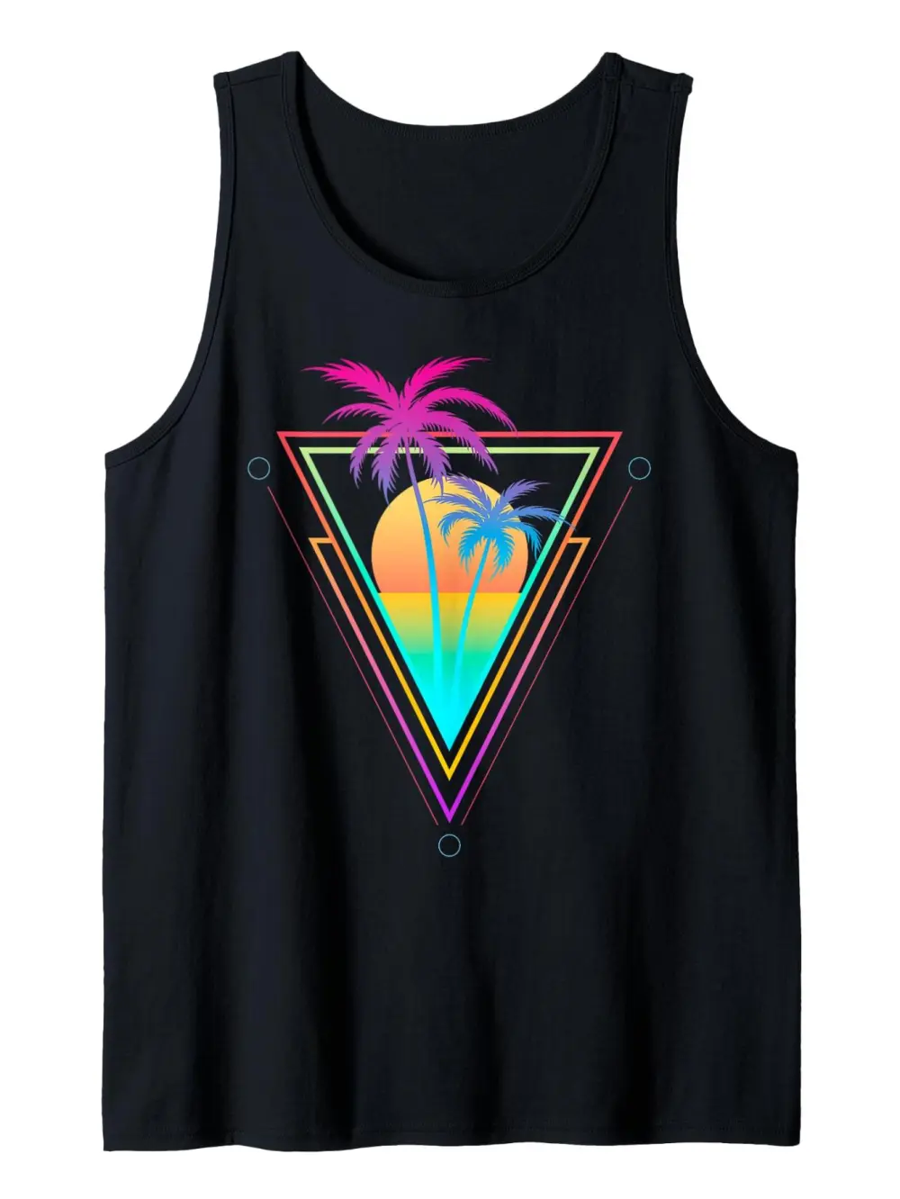 Palm Trees Sunset Beach Print Tank Top