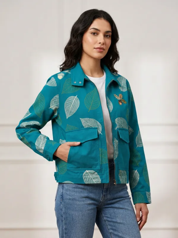 Women's Acorn Leaf Pattern Jacket