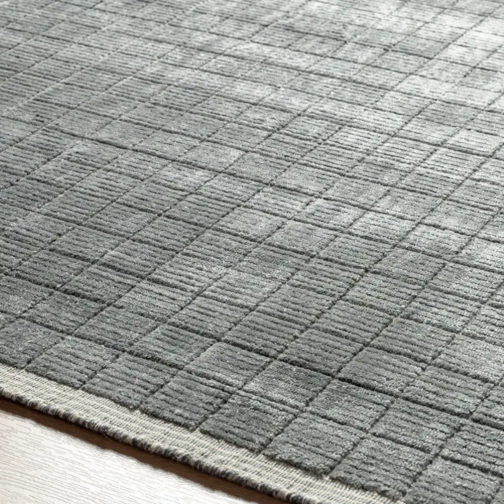 Hand-Loomed Square Pattern Carpet