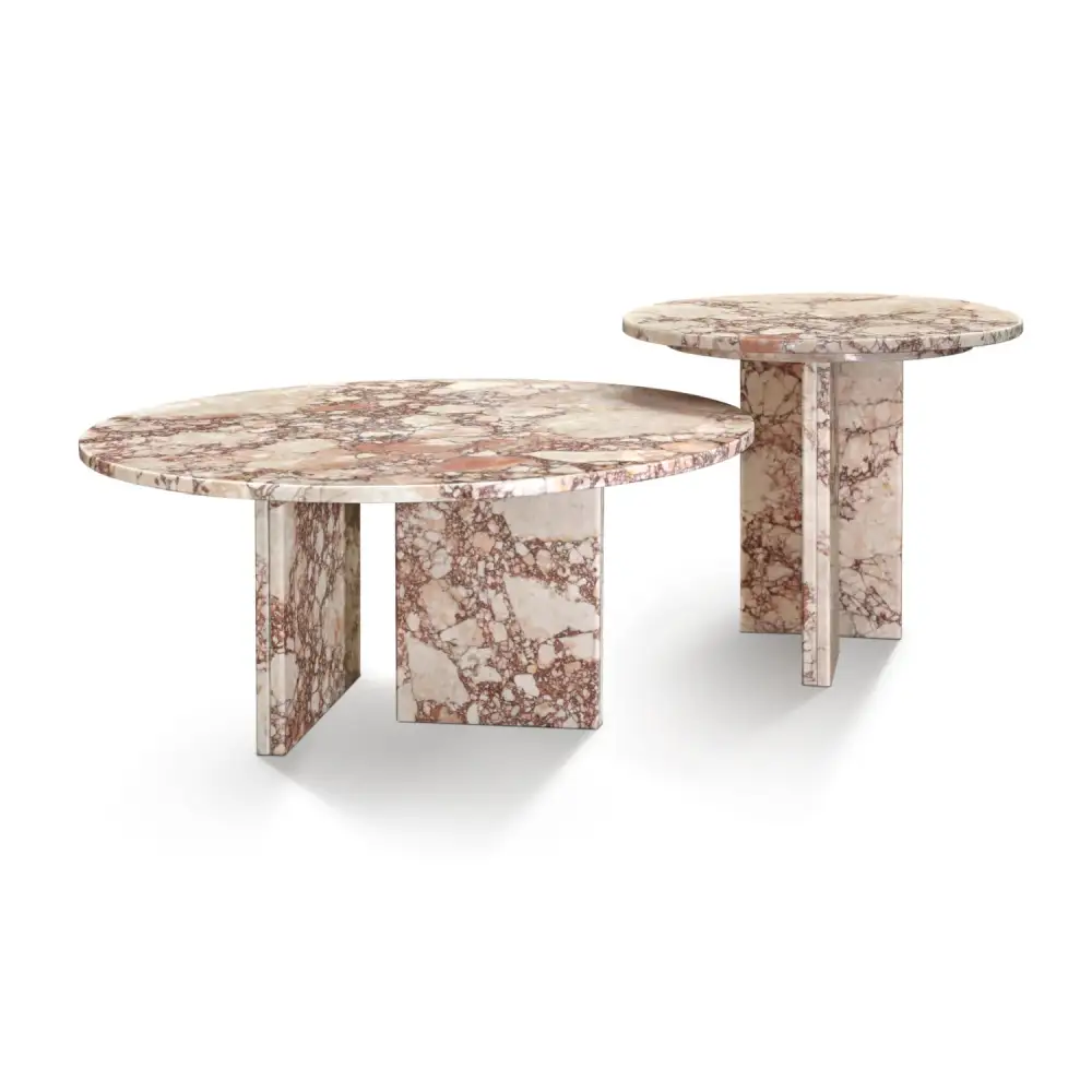 Round Marble Nesting Coffee Tables Nesting Set