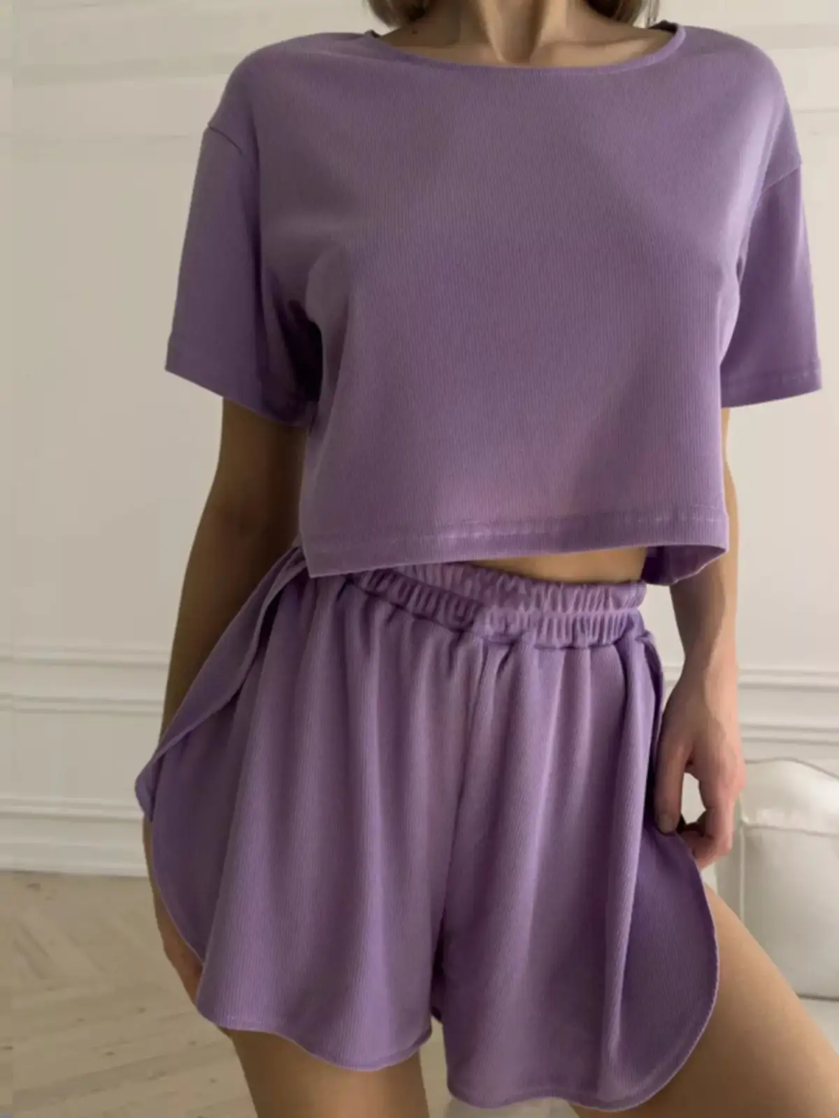 Refined Relaxed Everyday Tee and Shorts Matching Set