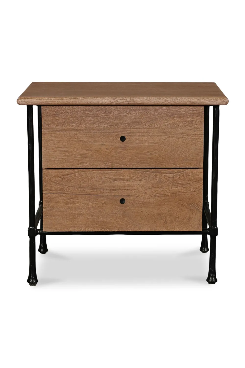Wire-Brushed Acacia Drawer Nightstand
