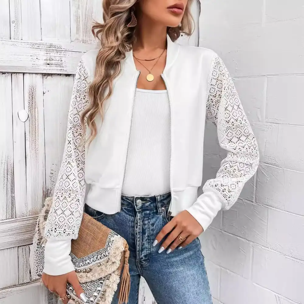Polished Zip Front Bomber Jacket