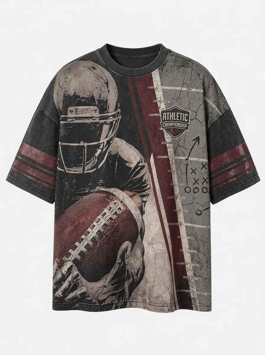 Men's American Football Athletic Championship Printed T-shirt