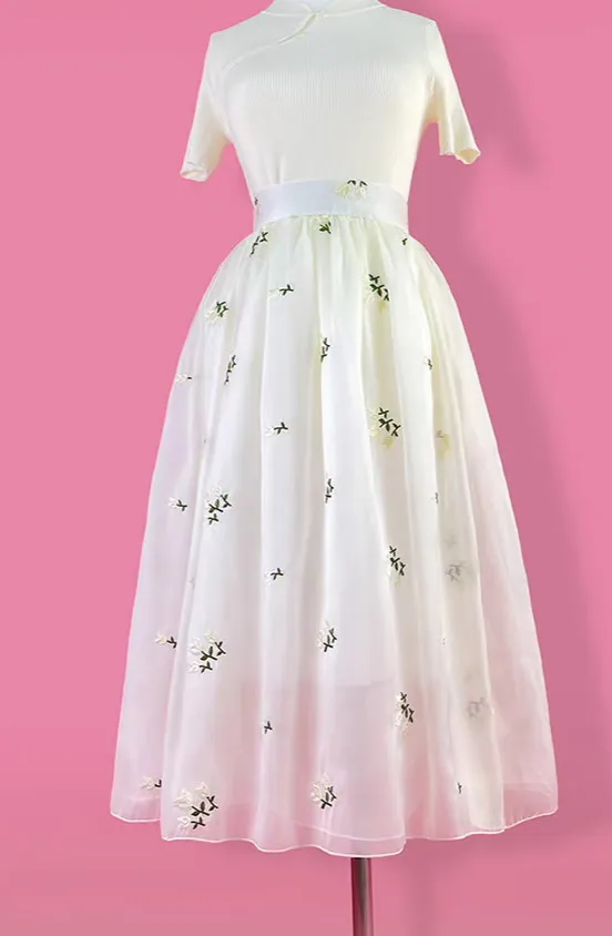 Simple Casual Everyday Casual Floral Skirt