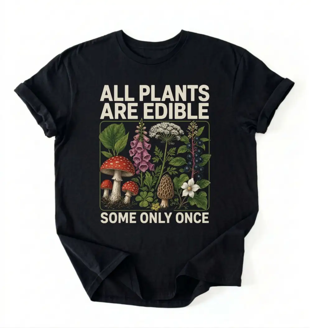 Plant Theme Soft Graphic Cotton Tee