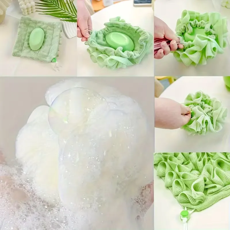 Drawstring Soap Mesh Bath Scrubber