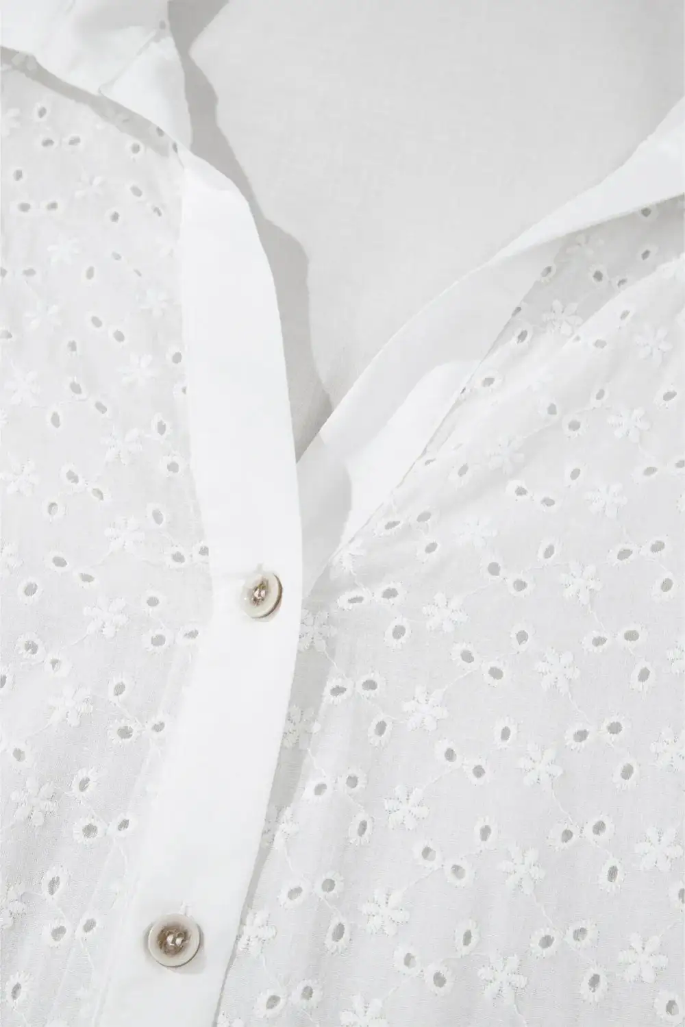 Floral Embroidered Eyelet Shirt Blouse