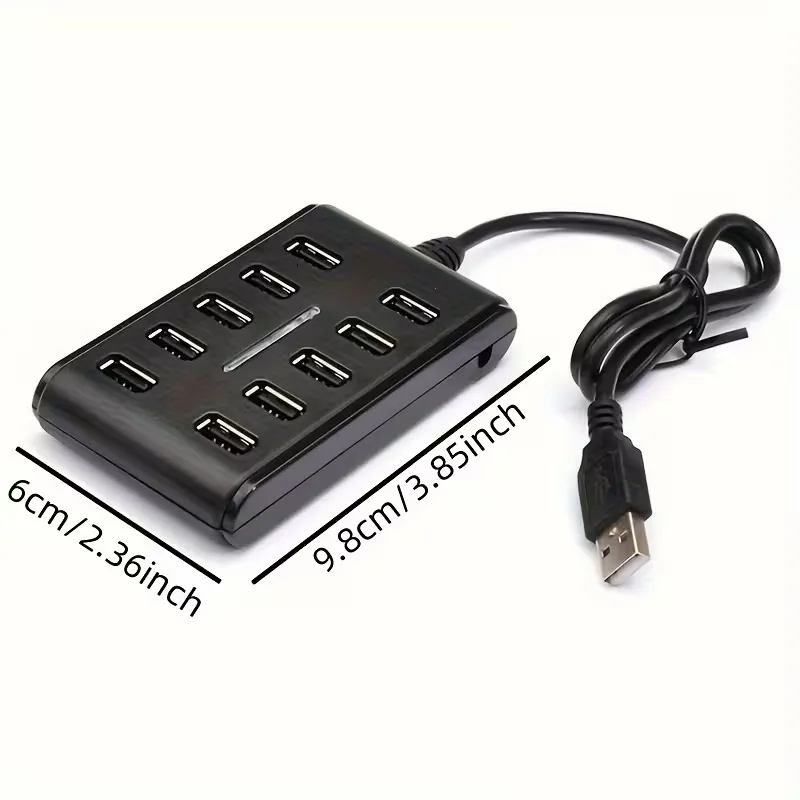10-Port USB Hub with On/Off Switch