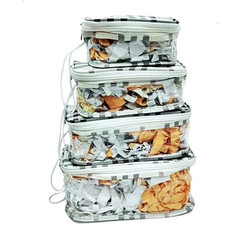 Set of 4 Multipurpose Transparent Travel Pouch