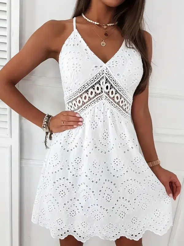 V Neck Mini Dress