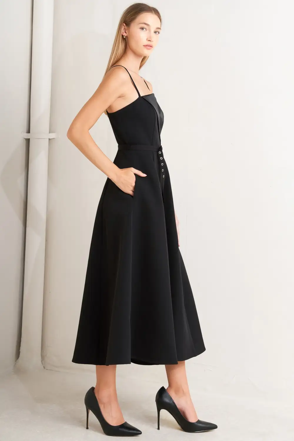 Surplice Midi Dress