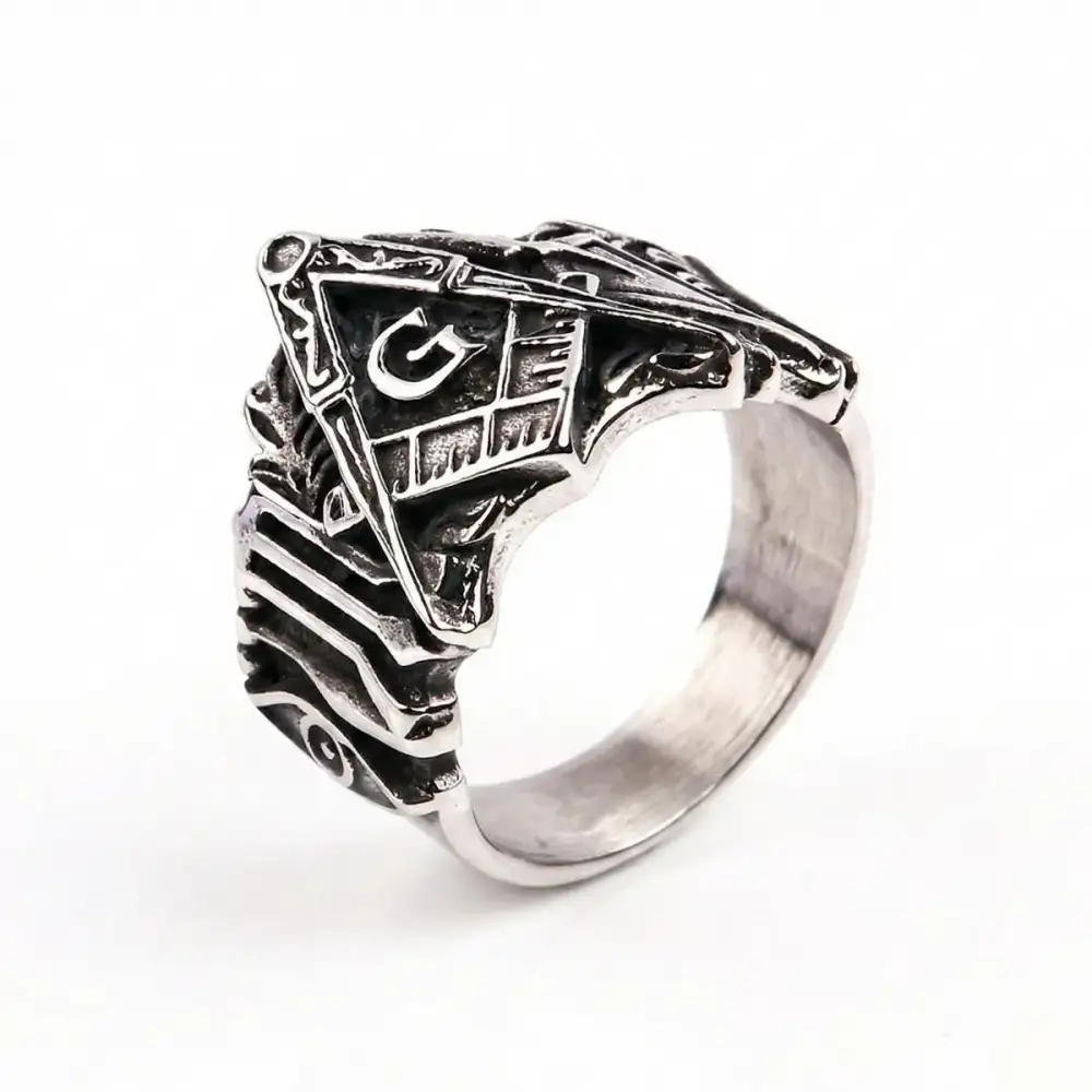 Men's Masonic Biker Ring