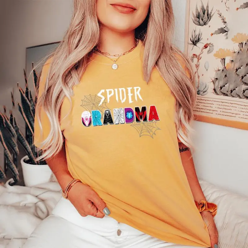 Spider Grandma Matching Family Birthday Party Women's Oversized Comfort T-Shirt