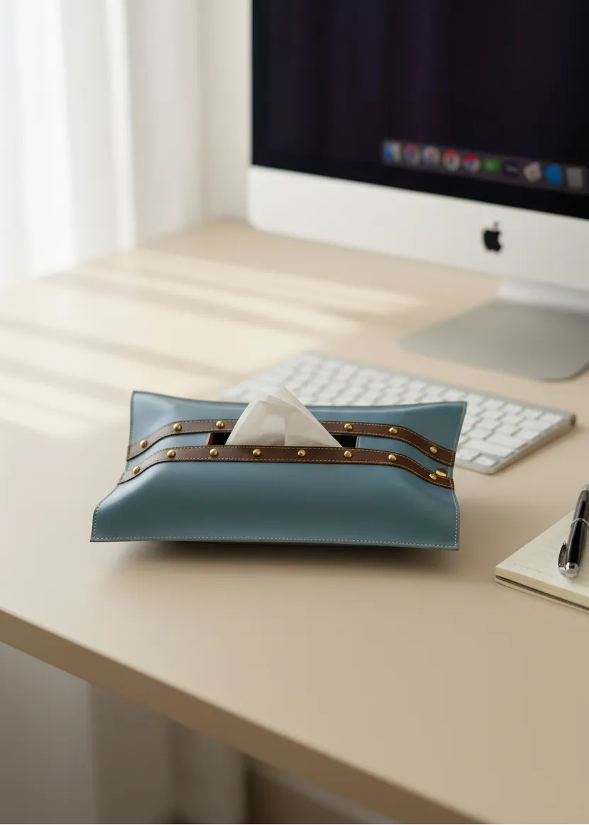 Blue Brown Tissue Cover
