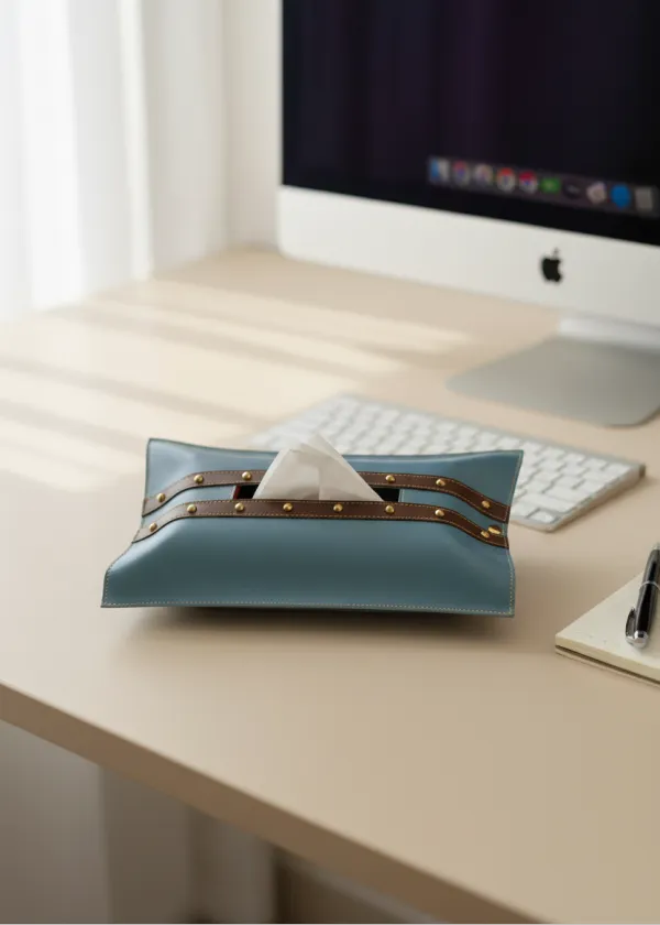 Blue Brown Tissue Cover