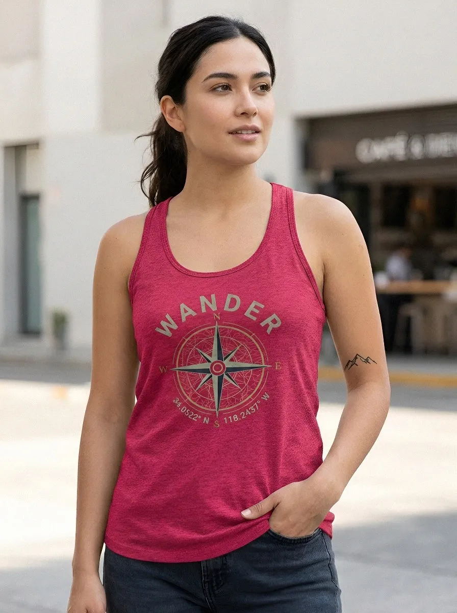 Wander Compass Coordinates Tank Top