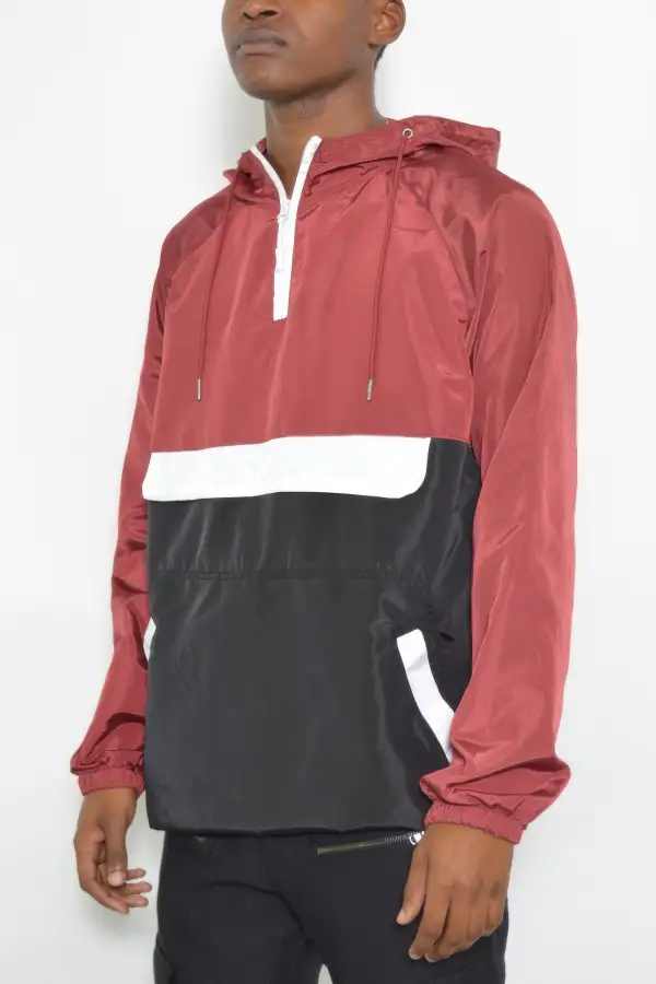 Classic Color Block Pullover Anorak Jacket