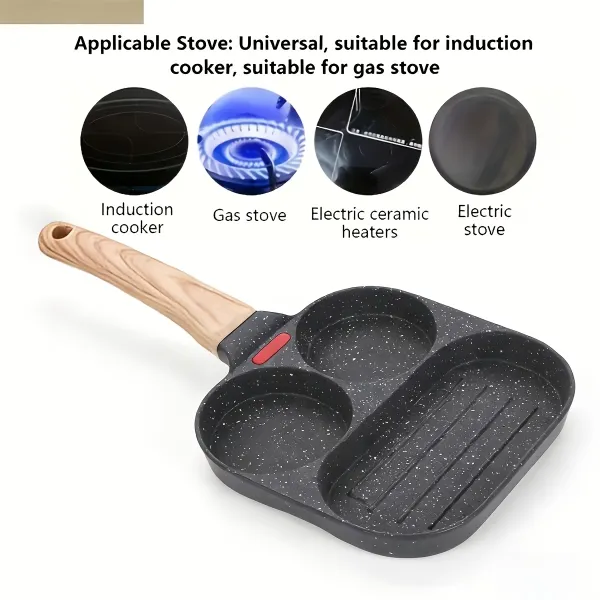 3-Section Non-Stick Breakfast Pan