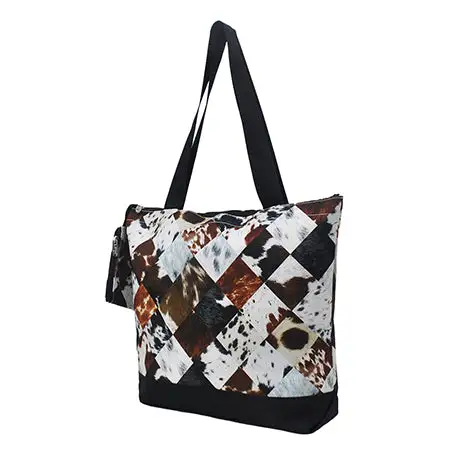 Versatile Cow Print Canvas Tote Bag