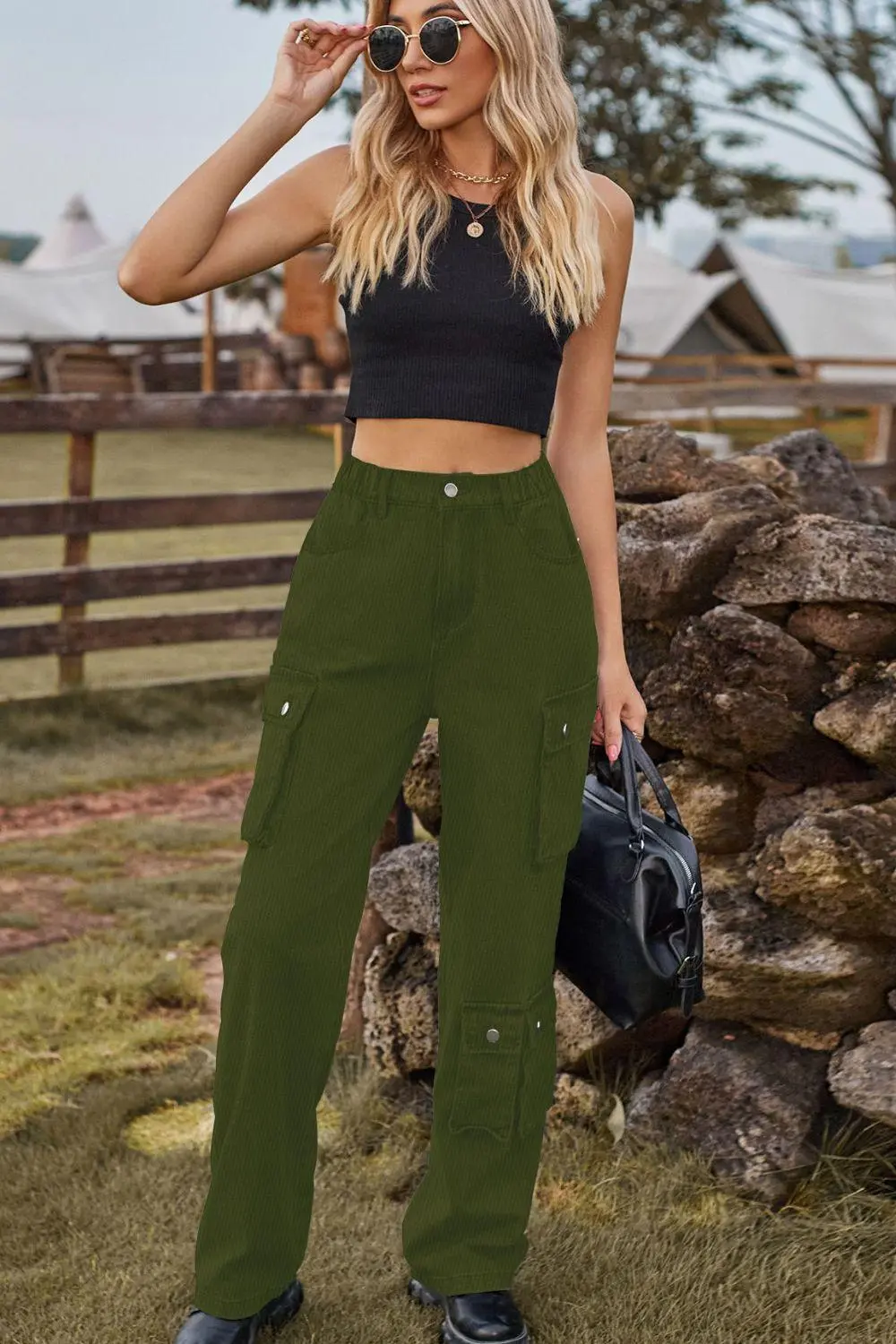 Loose Fit Long Pocket Denim Jeans