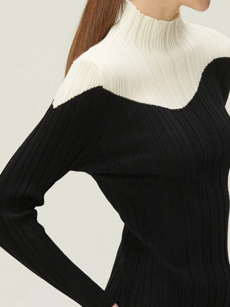 Color Block Ribbed Knit Top