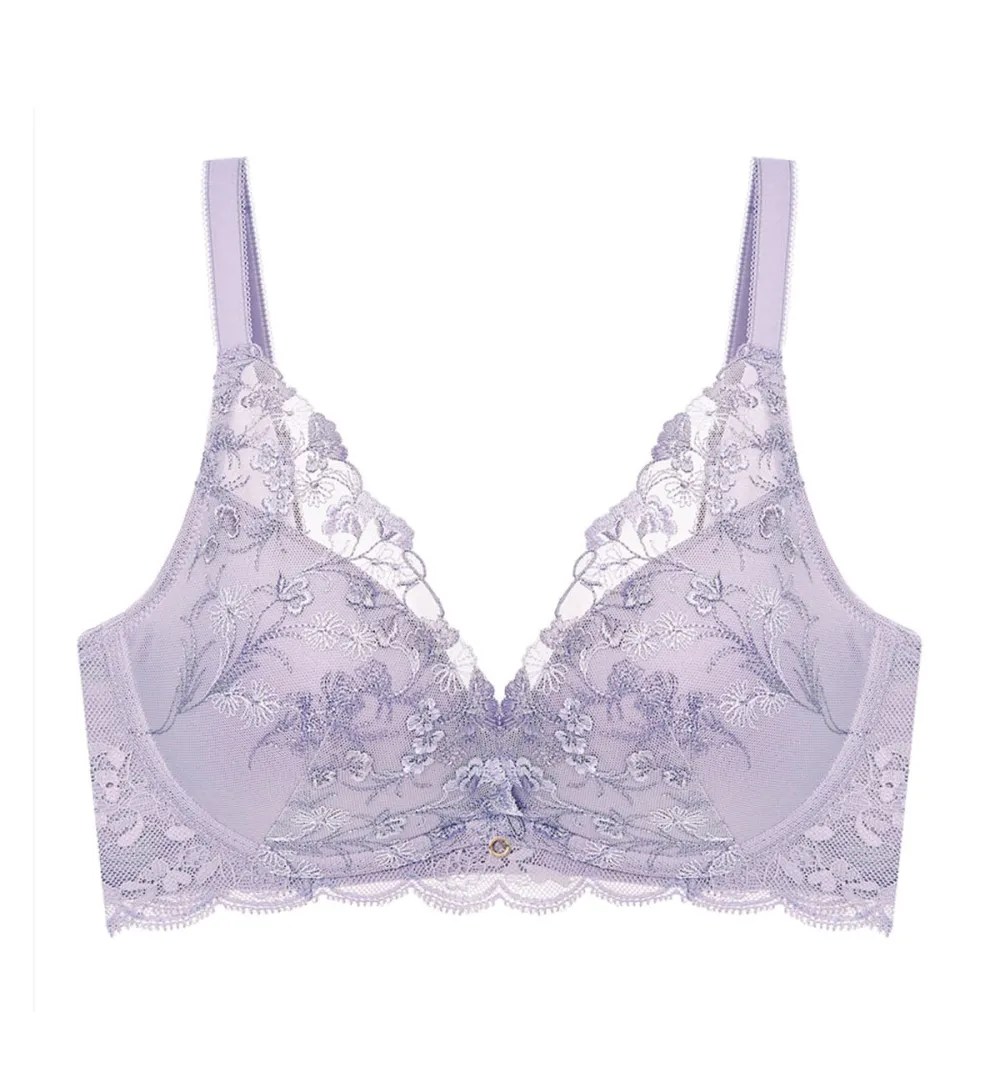 Women's Minimal Non-Wired Deep-V Push-Up Lace Cooling Bra