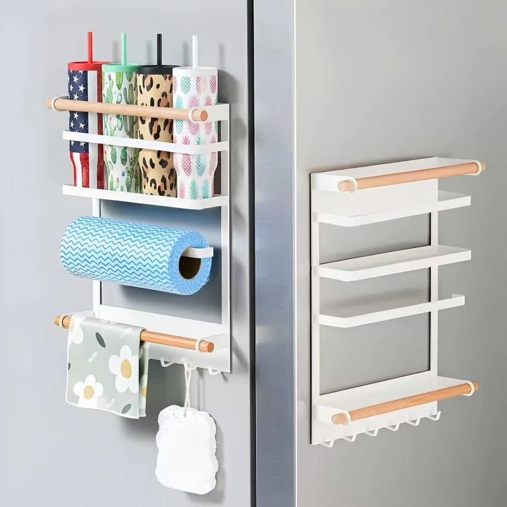Magnetic Fridge Organizer Rack