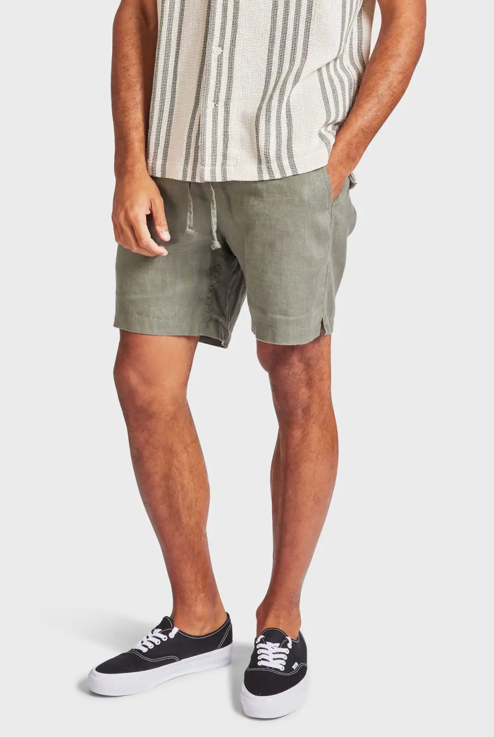 Lightweight Linen Blend Drawstring Vacation Shorts
